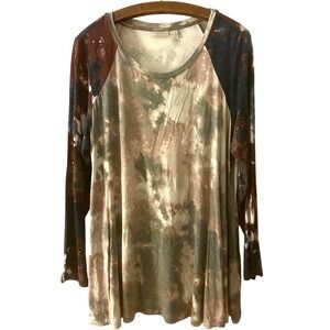Logo‎ by lori goldstein 1X Tunic Top-Artsy-Multicolor Purple-Hippie